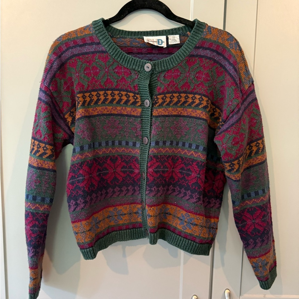 Vintage Multicolor Women's Cardigan Sweater